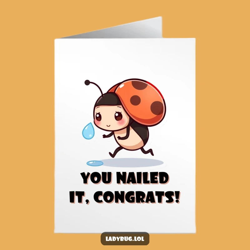 Free Printable Busy Ladybug Congrats Card: Funny Downloadable for Celebrating Big Efforts