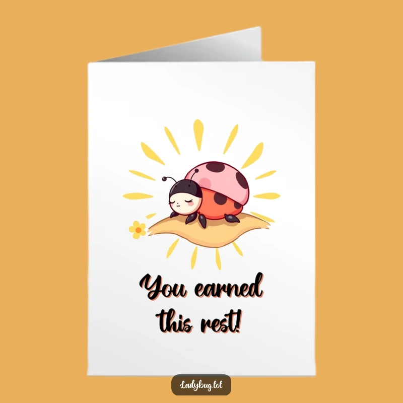 Free Printable Congrats Card Ladybug Napping Sunbeam Gift