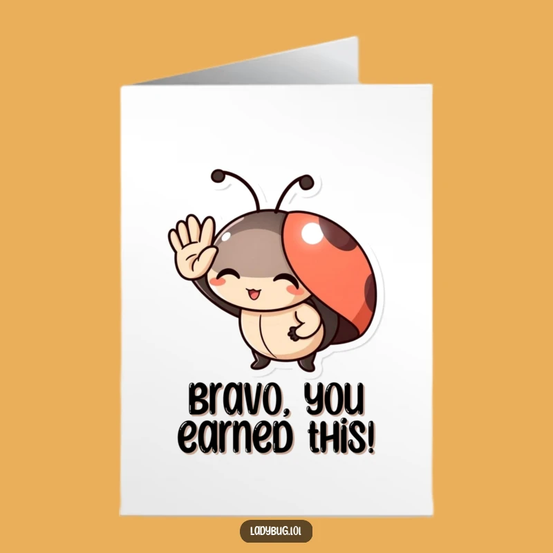 Free Printable Congrats Card Ladybug Salute Downloadable Gift
