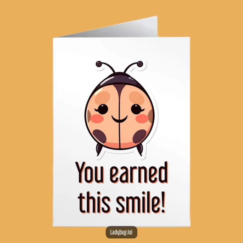 Free Printable Congrats Card: Smiley Ladybug Cheers Funny Downloadable Gift!
