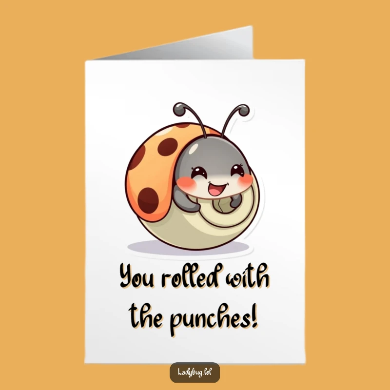 Free Printable Congratulations Card: Ladybug's Rollicking Win, Funny Downloadable Gift