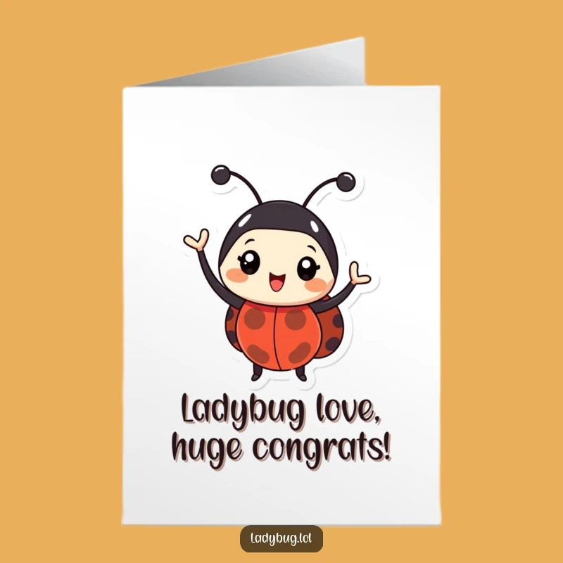 Free Printable Ladybug Card: Enthusiastic Congrats, DIY Downloadable Gift
