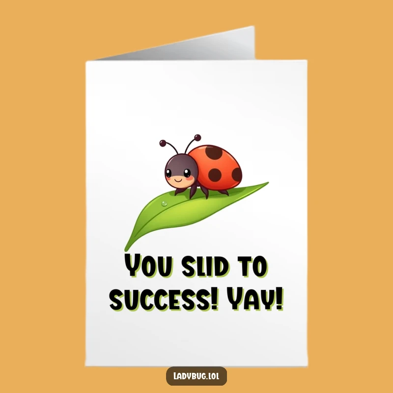 Free Printable Ladybug Card: Sliding to Success DIY Downloadable Gift