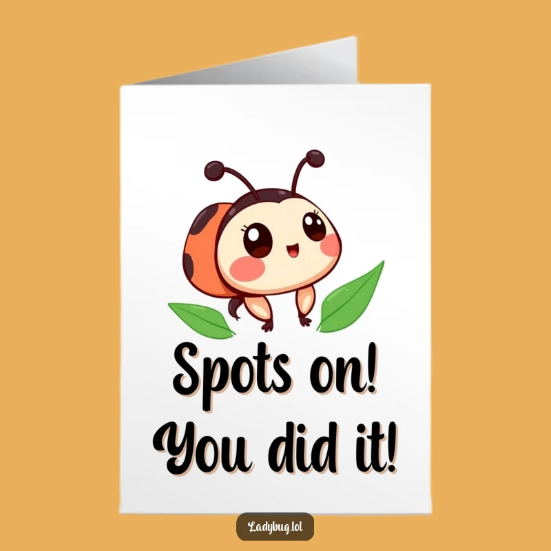 Free Printable Ladybug Card: Surprised Congrats, Funny Downloadable Gift for Unexpected Wins