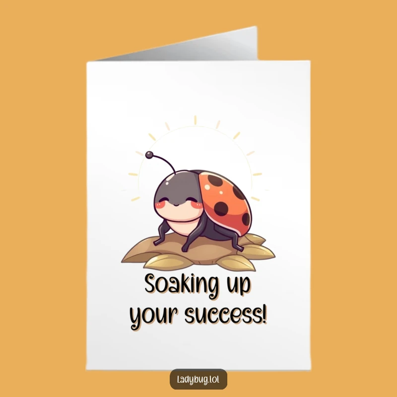 Free Printable Ladybug Congrats Card: Sunny Basking Downloadable