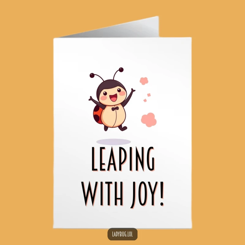 Free Printable Congrats Card: Joyful Ladybug, Bouncy Downloadable Gift for Success