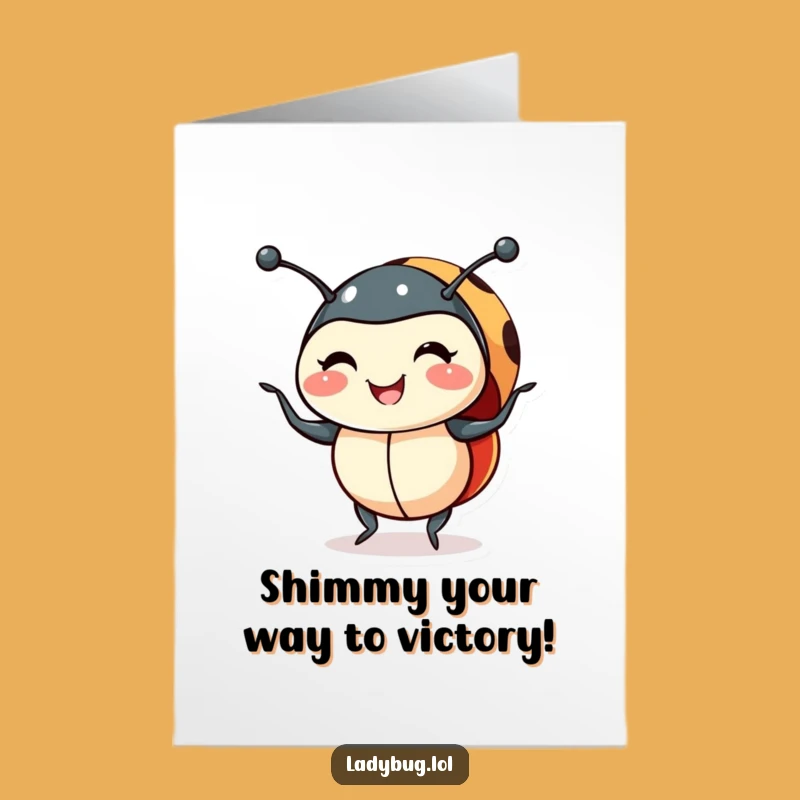 Free Printable Ladybug Congrats Card: Dancing Bug, DIY Downloadable Celebration