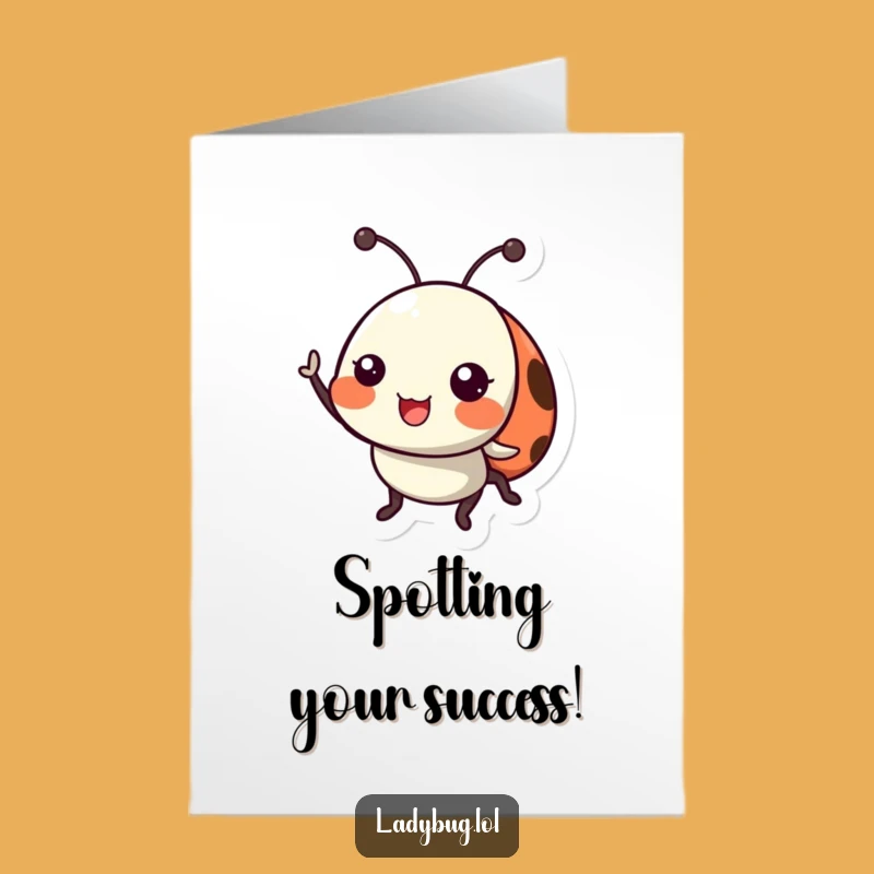 Free Printable Ladybug Congrats Card: Cheerful Success Downloadable Gift