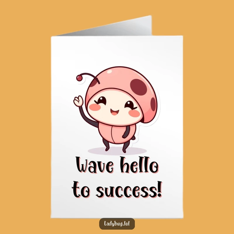 Free Printable Congrats Card: Smiling Ladybug, Adorable Downloadable for Your Success