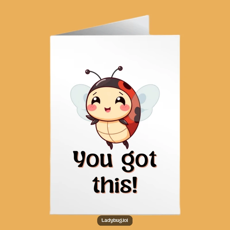 Free Printable Cheerful Ladybug Congrats Card - Funny Downloadable Extra Wings for Success