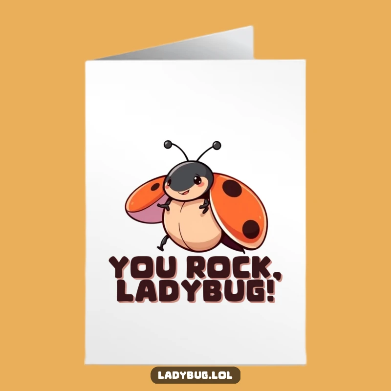 Free Printable Congrats Card: Spinning Ladybug Cheers Success, Downloadable Gift!