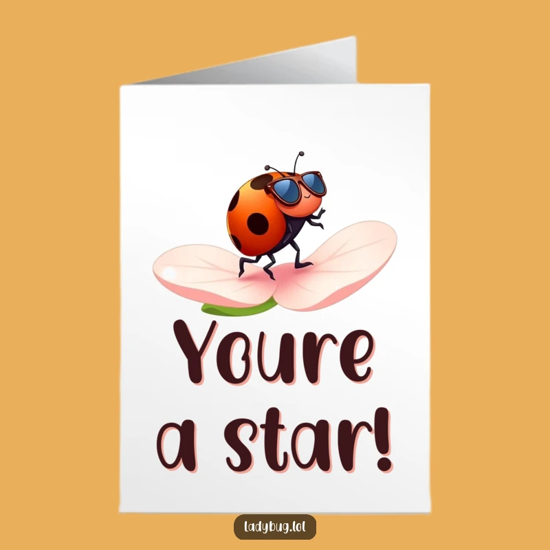 Free Printable Congrats Card: Ladybug Jogging to Success - Stylish Downloadable Wishes