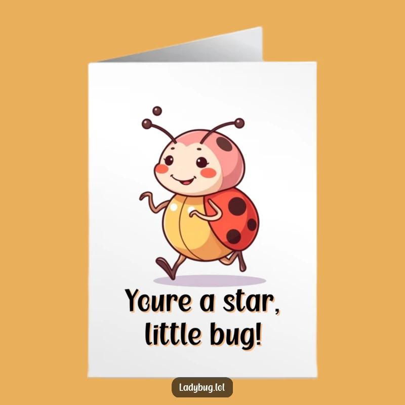 Free Printable Congrats Card: Ladybug Jogging Success, Funny Downloadable Achievement Gift