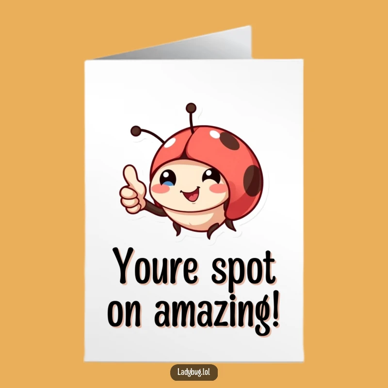Free Printable Ladybug Congrats Card: Funny Thumbs Up Downloadable