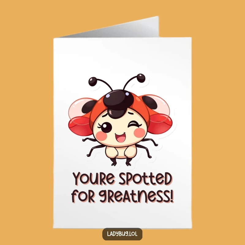 Free Printable Ladybug Congrats Card: Funny Downloadable Greeting for Celebrating Achievements