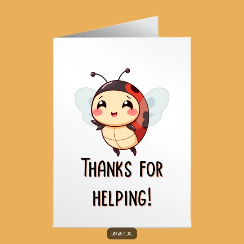 Free Printable Cheerful Ladybug Thank You Card - Funny Downloadable Extra Wings Appreciation