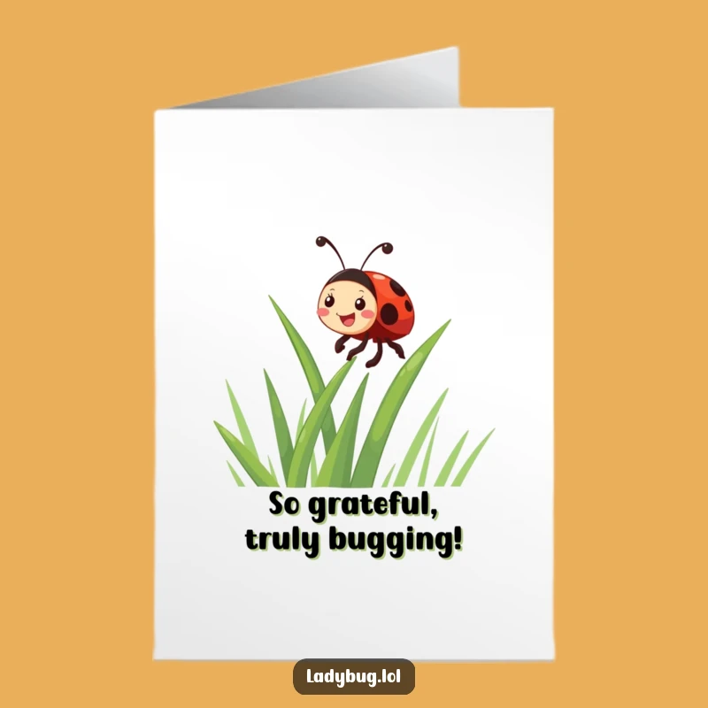Free Printable Grateful Ladybug Thank You Card - Funny Downloadable Gift for Expressing Thanks