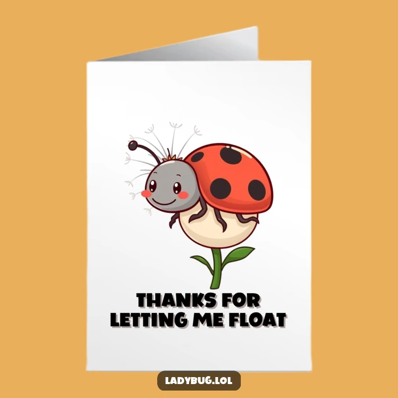 Free Printable Ladybug Thank You Card: Funny Downloadable Gift Ride
