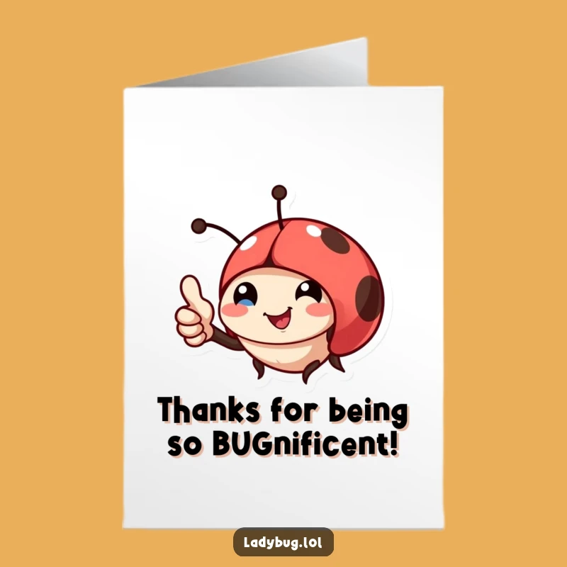 Free Printable Ladybug Thank You Card: Funny Thumbs Up Downloadable