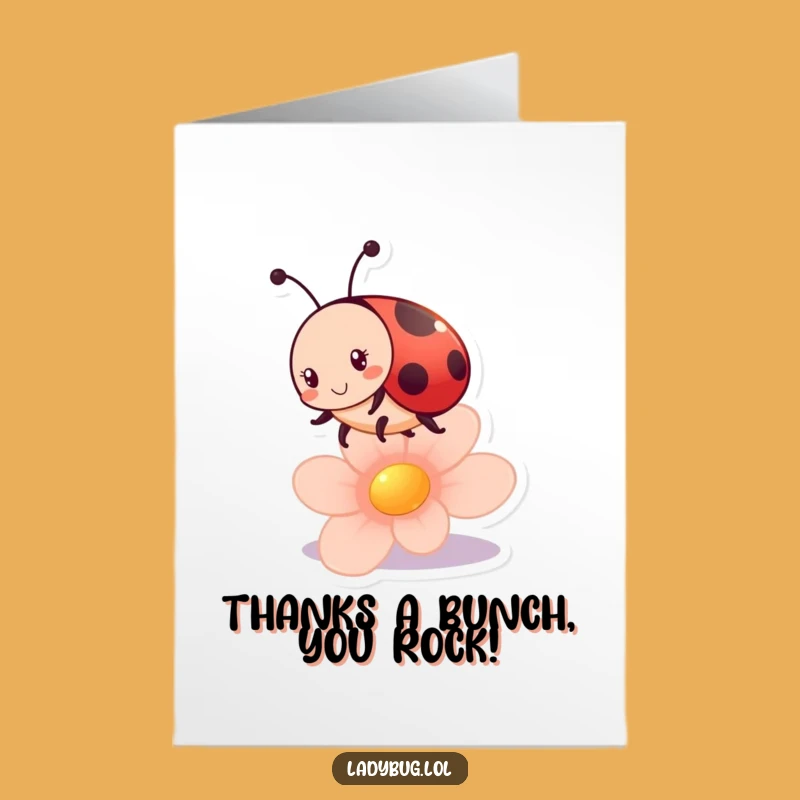 Free Printable Thank You Card: Bouncing Ladybug, Fun Downloadable Gift of Gratitude