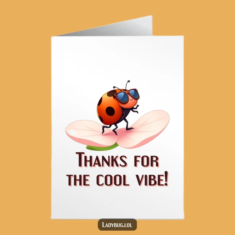 Free Printable Thank You Card: Cool Ladybug Thanks - Downloadable Gratitude