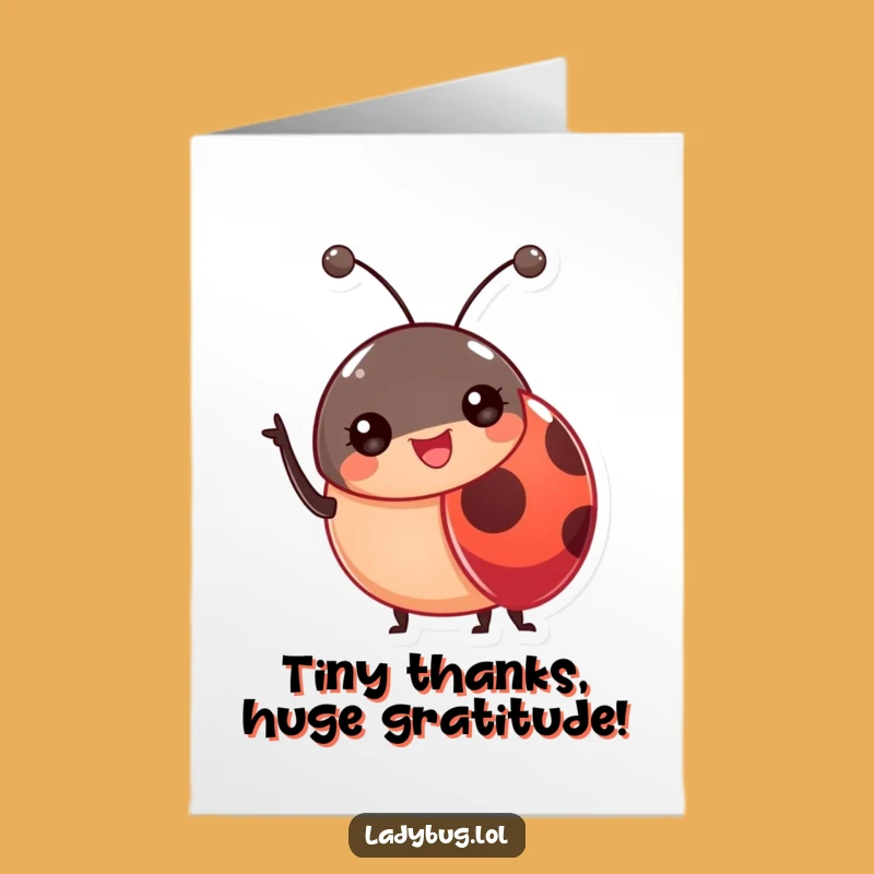 Free Printable Thank You Card: Ladybug Antennae Wave - Grateful Downloadable Gift