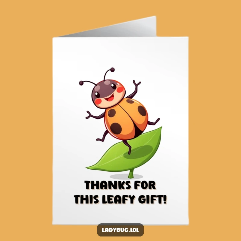 Free Printable Thank You Card: Ladybug Cartwheel, Humorous Downloadable Appreciation