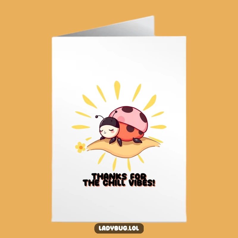 Free Printable Thank You Card Ladybug Napping Sunbeam Gift