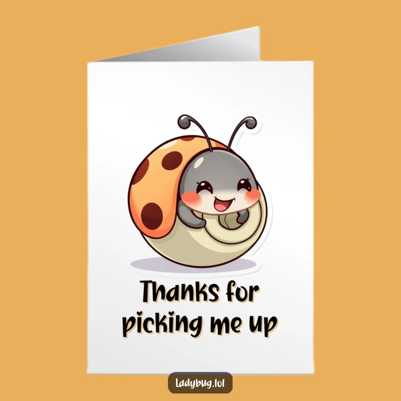 Free Printable Thank You Card: Ladybug's Rolling Thanks, Funny Downloadable Gift