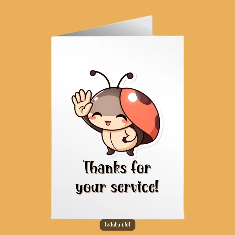 Free Printable Thank You Card Ladybug Salute Downloadable Gift