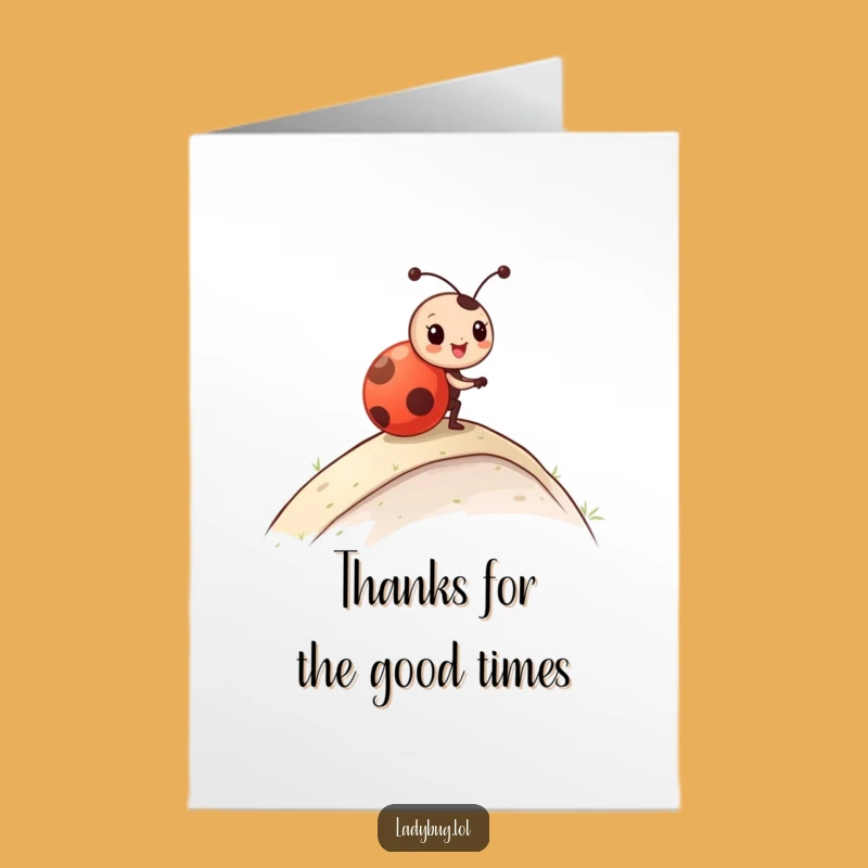 Free Printable Thank You Card: Rolling Ladybug - Cute Downloadable Gift