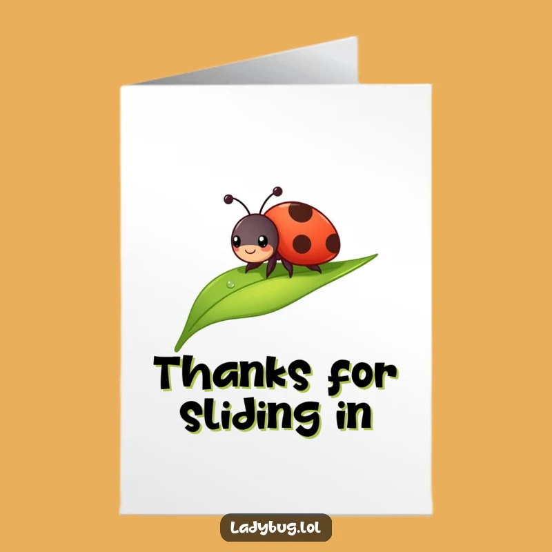 Free Printable Thank You Ladybug Card: Sliding Thanks, Dewdrop Leaf DIY Gift