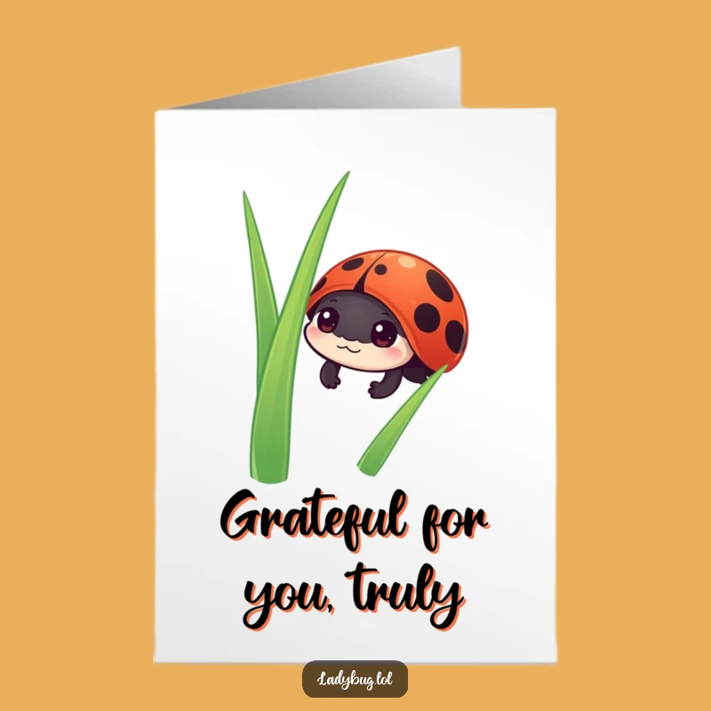Free Printable Thank You Card: Curious Ladybug, Funny Downloadable Gift of Appreciation