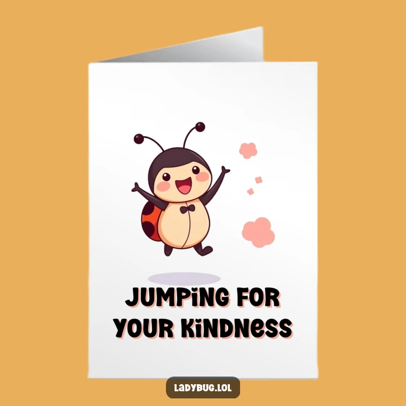 Free Printable Thank You Card: Joyful Ladybug, Energetic Downloadable Gift for Thanks