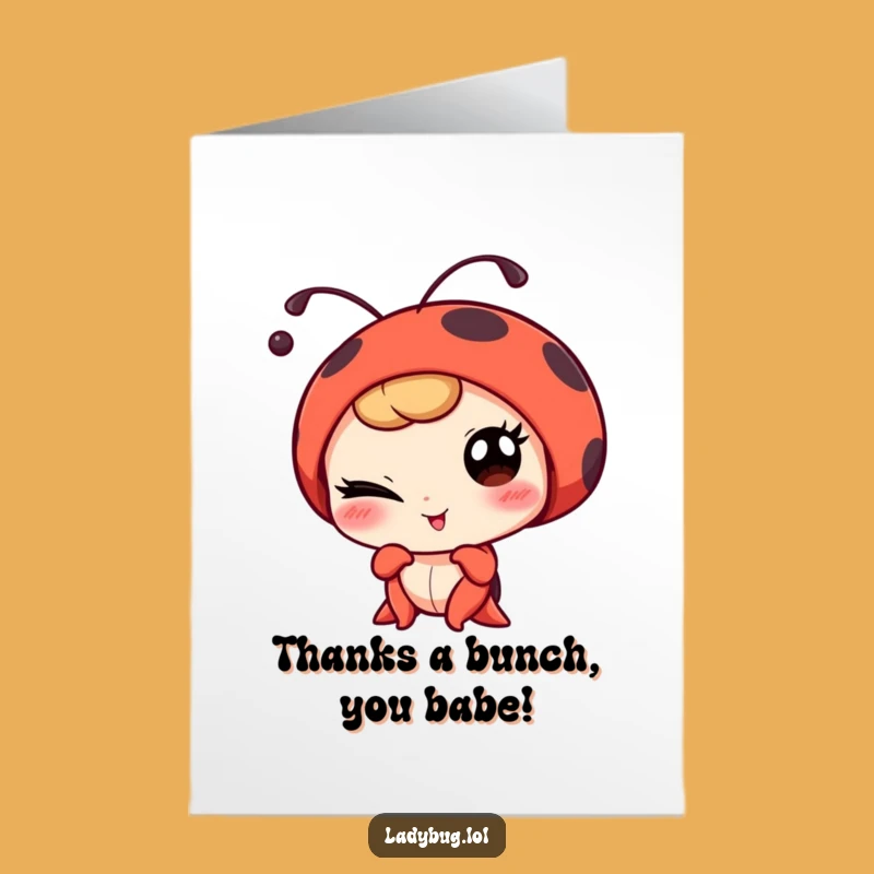 Free Printable Cheeky Ladybug Thank You Card - Funny Downloadable Gift for Your Thanks