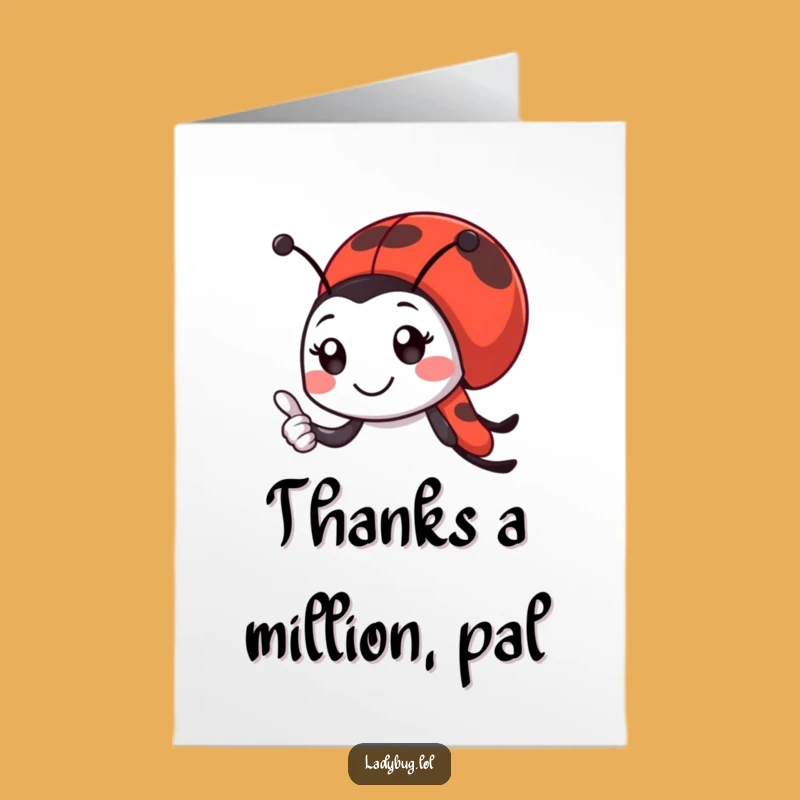 Free Printable Ladybug Thumbs-Up Thank You Card: Enthusiastic Gratitude Downloadable Gift