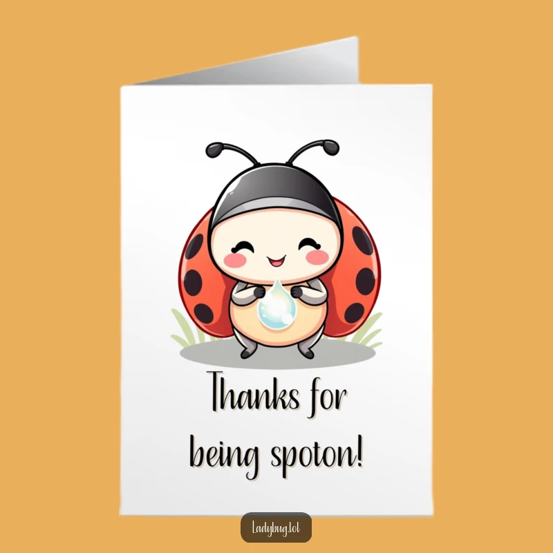 Free Printable Ladybug Thank You Card: Funny Dewdrop Prize Downloadable Gift