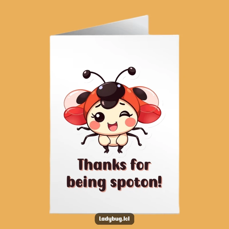 Free Printable Thank You Ladybug Card: Funny Downloadable Note to Show Appreciation