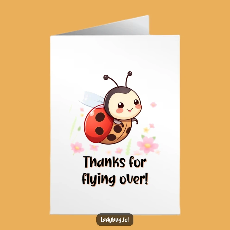 Free Printable Thank You Card: Ladybug Zooming Gratitude, Sweet Downloadable Gift