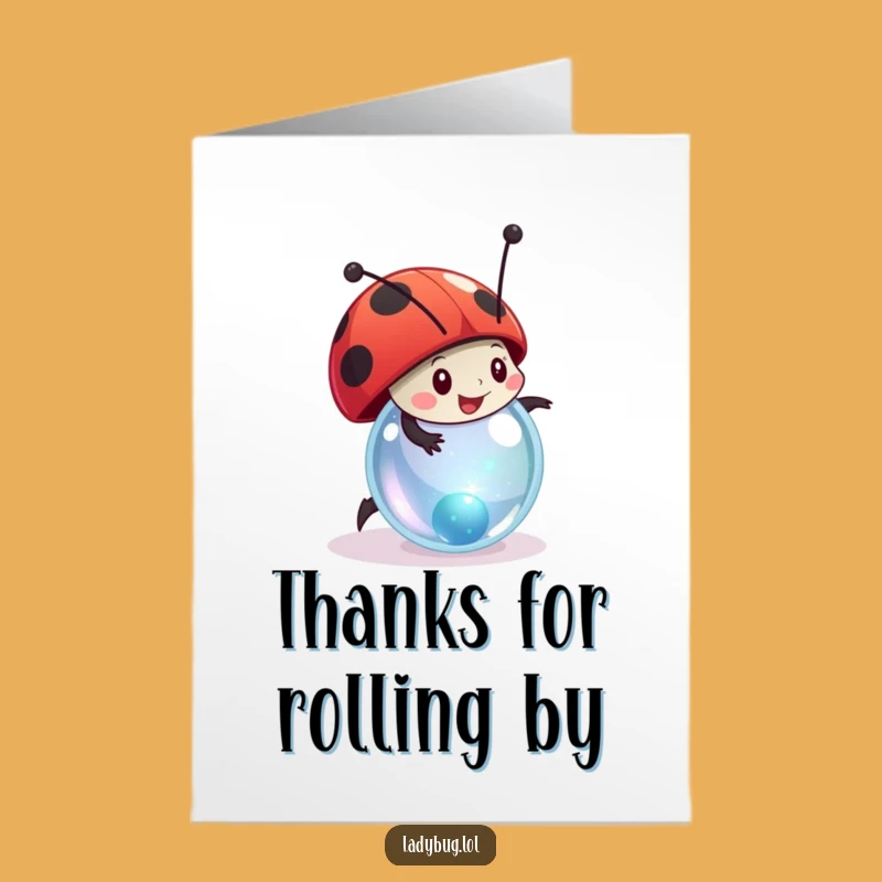 Free Printable Ladybug Thank You Card - Rolling Marble Downloadable Grateful Gift