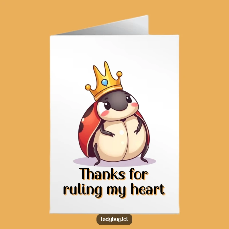 Free Printable Thank You Card: Regal Ladybug - Funny Downloadable Message
