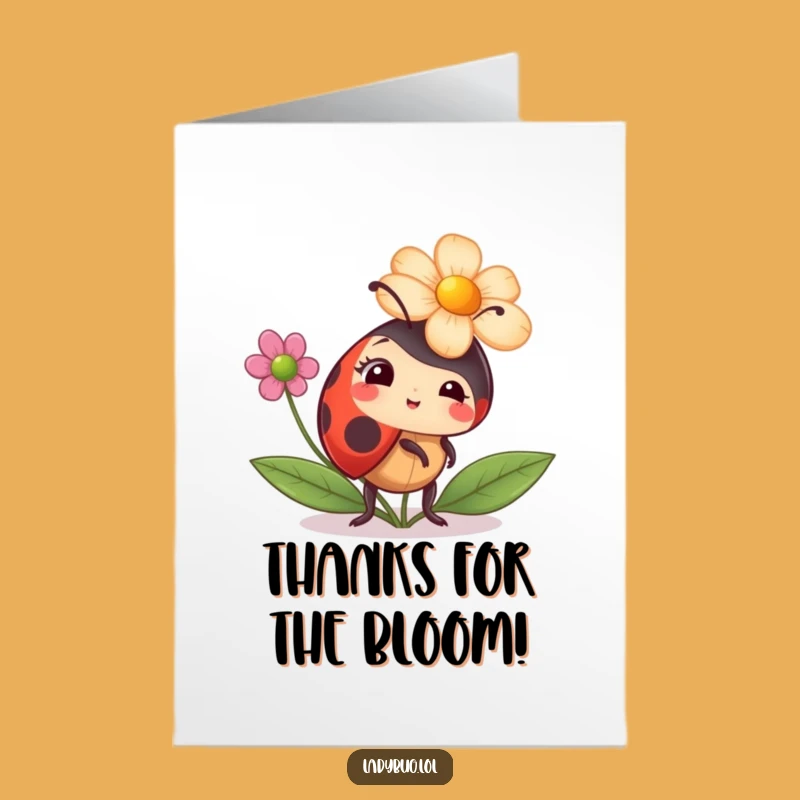 Free Printable Thank You Card: Ladybug Flower Hat Thanks - Quirky Downloadable Gratitude