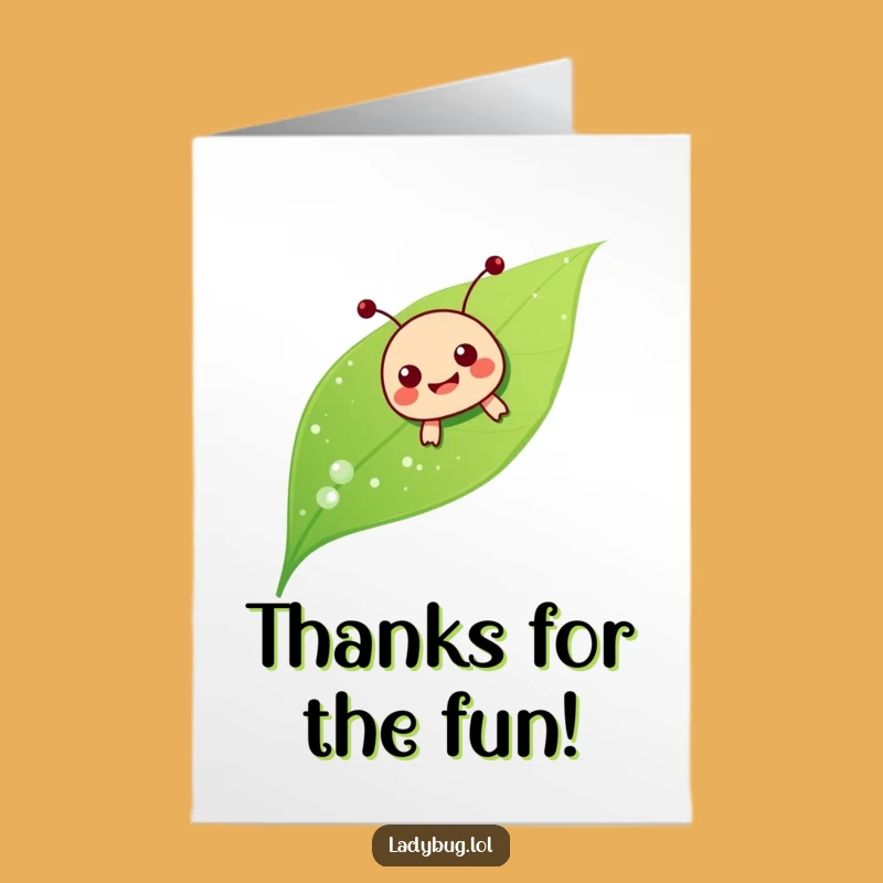 Free Printable Delighted Ladybug Thank You Card - Funny Downloadable Ladybug Slide Appreciation