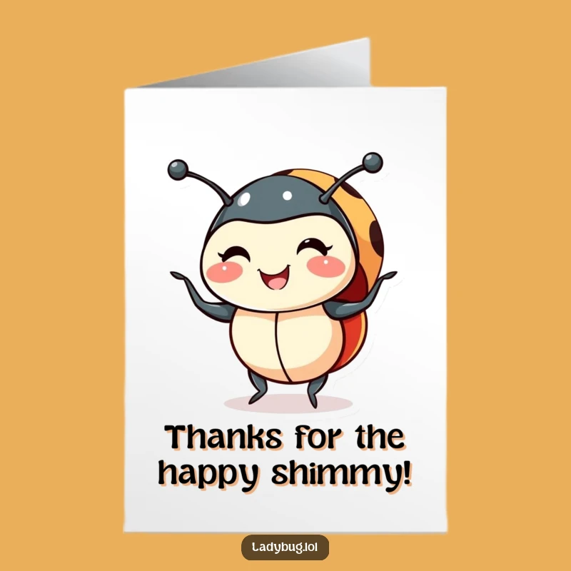 Free Printable Ladybug Thank You Card: Shimmying Bug, DIY Downloadable Gratitude