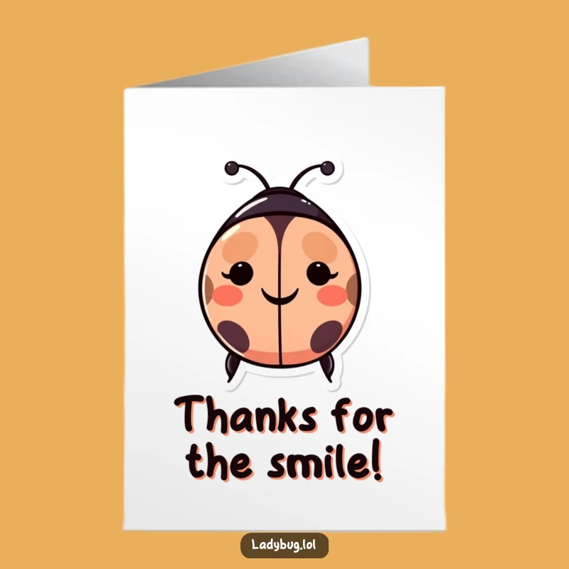 Free Printable Thank You Card: Smiley Ladybug Says Thanks Funny Downloadable Gift!