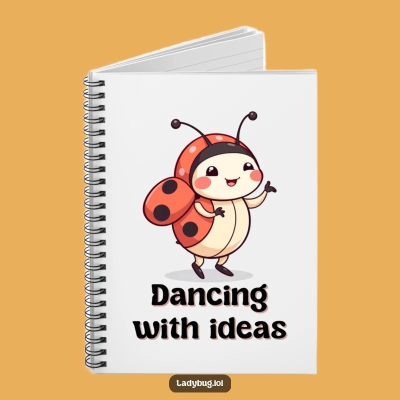 Funny Ladybug Dancing Notebook: Cute Character's Happy Dance, Diary Funny Gift