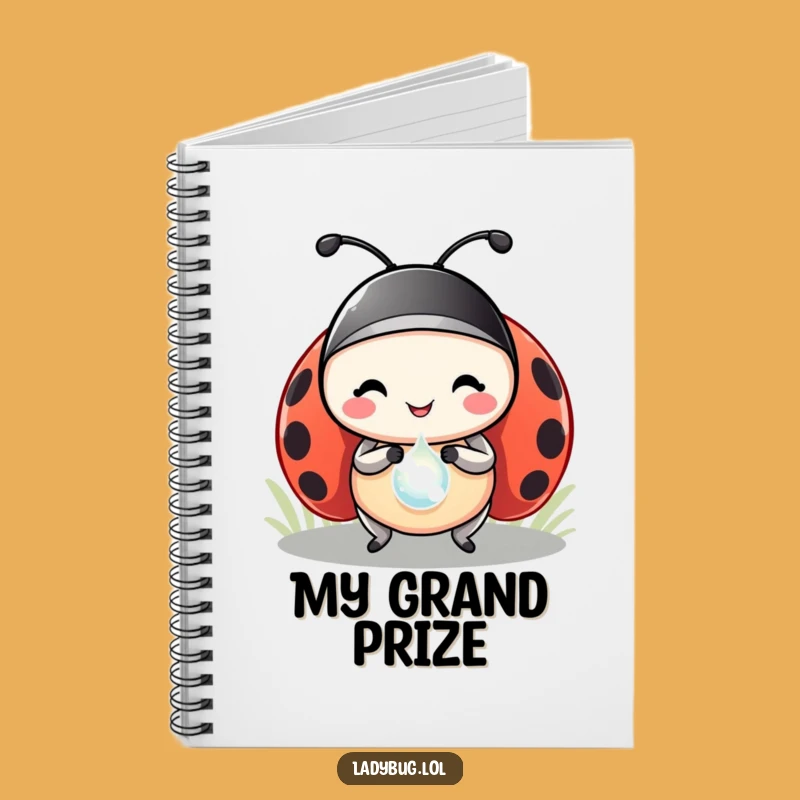 Funny Ladybug Dewdrop Prize Notebook: Journal Humorous Insect Diary Gift