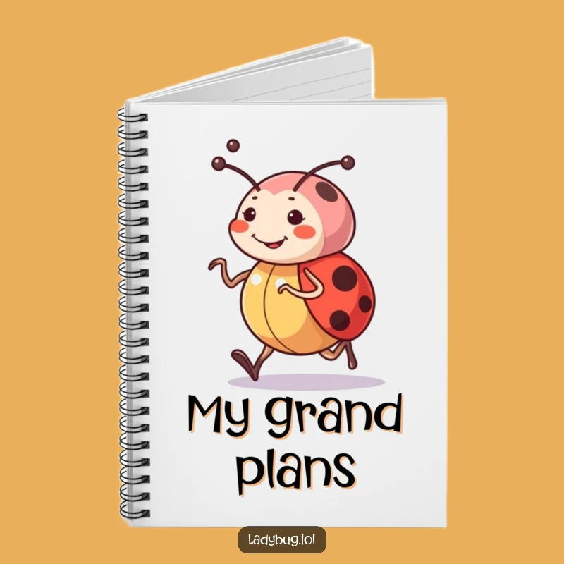 Funny Ladybug Jogger Notebook - Cheerful Insect Character Journal Gift