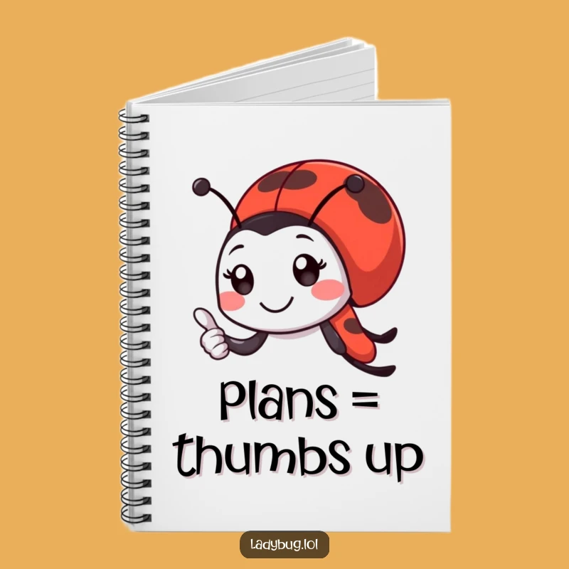Funny Ladybug Notebook: Thumbs Up Journal, Humorous Insect Positivity Gift