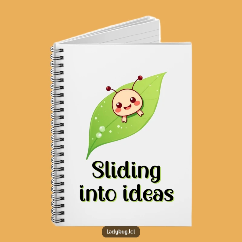Funny Ladybug Sliding Notebook: Dewy Leaf Ideas